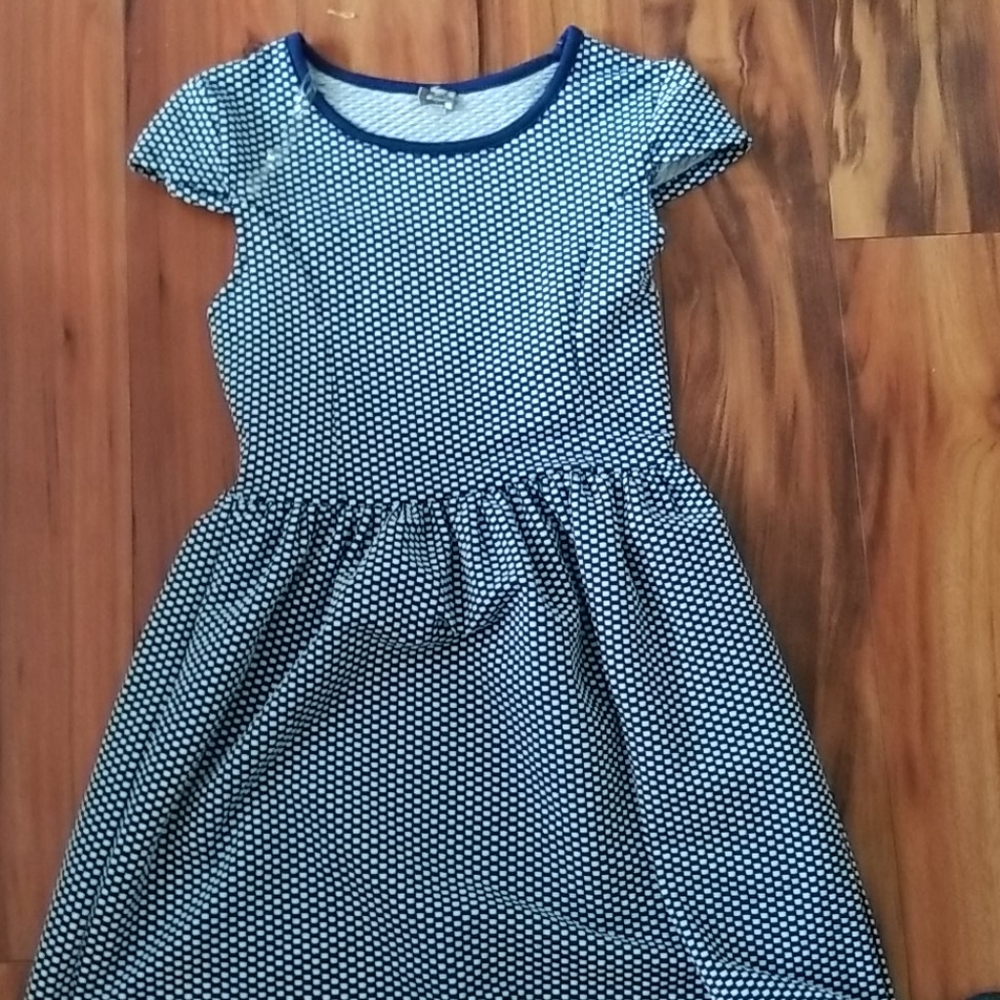 Blue and white dress